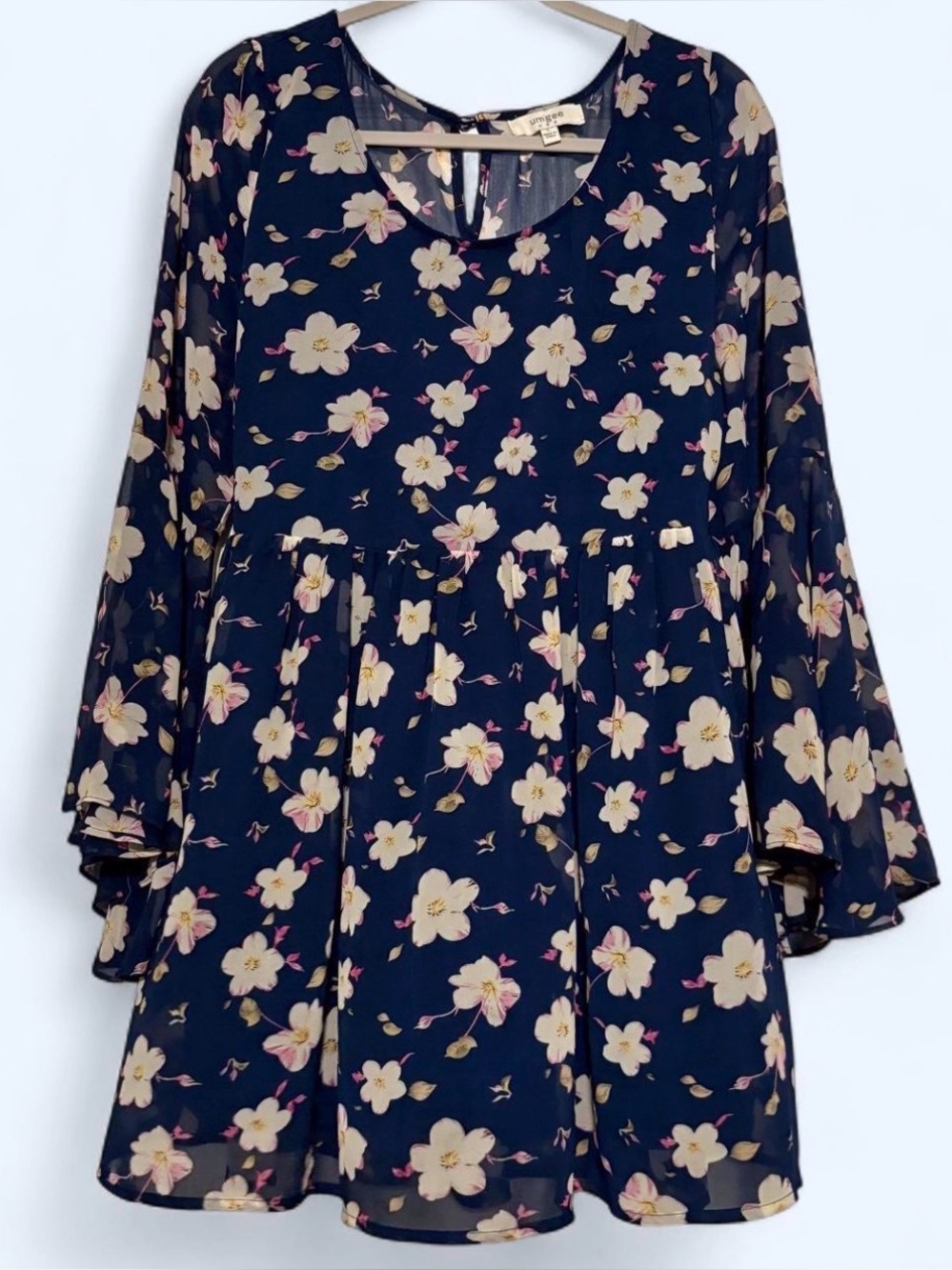 NWOT Umgee Navy Floral Babydoll dress